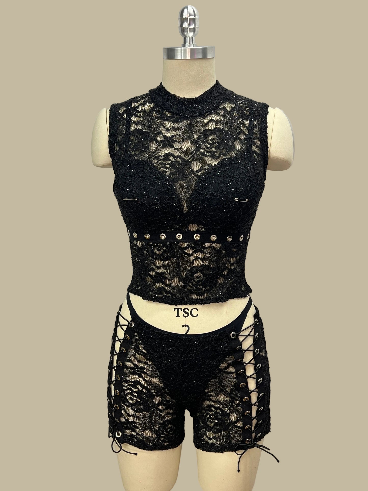 RENTAL: TEKKI SET - SPARKLY BLACK (SIZE XS/S)