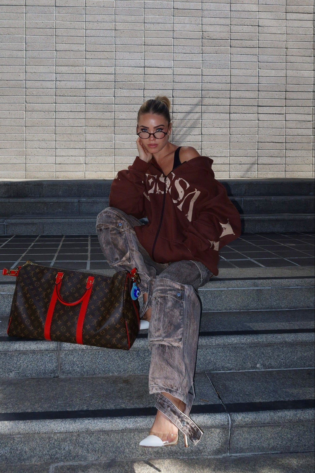 CLASSIC CESSA ZIP UP - CHOCOLATE BROWN/TAN