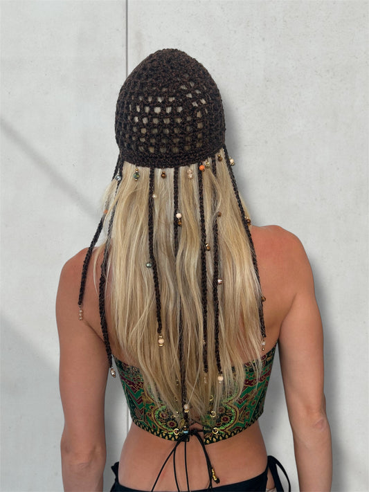 BEADED CROCHET HEADPIECE